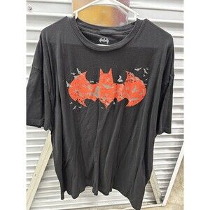 DC Comics Batman Red Bat Logo - Men’s Size 3XL Black T-Shirt